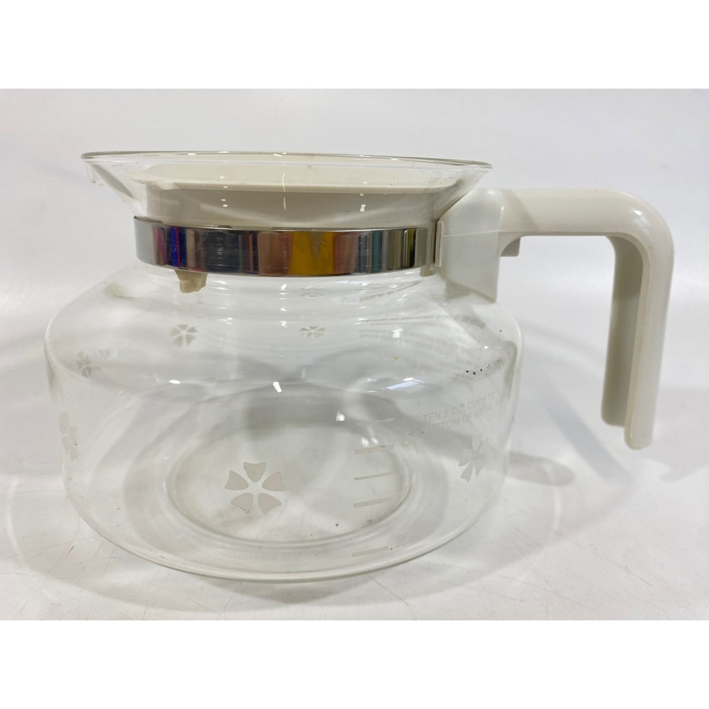 Vintage Mr Coffee 10 Cup Glass Carafe Replacement White Floral West‎ Germany